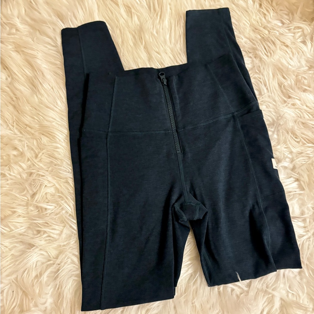 Vuori Granite Zip Front High-Waisted Leggings Beryl Heather size XS